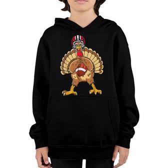 Happy Thanksgiving Turkey Playing Football Dad Men Boys Youth Hoodie - Thegiftio UK