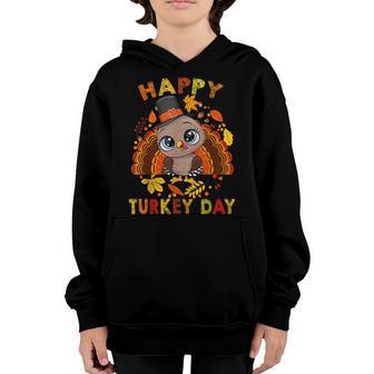 Happy Turkey Day Thanksgiving Day Cute Turkey Kids V2 Youth Hoodie - Thegiftio UK