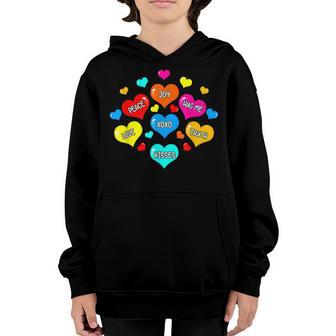 Heart Candy Funny Valentines Day 2023 Boys Girls Kids Youth Hoodie - Thegiftio UK