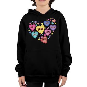 Heart Candy Funny Valentines Day Boys Girls Kids Party Youth Hoodie - Thegiftio UK
