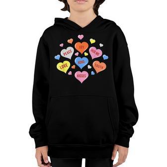 Heart Candy Funny Valentines Day Boys Girls Kids Youth Hoodie - Thegiftio UK