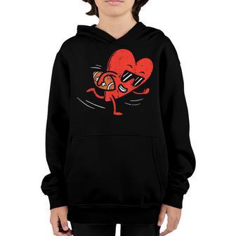 Heart Playing American Football Valentines Day Sports Boys Youth Hoodie - Thegiftio UK