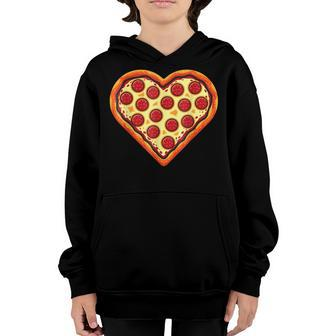 Heart Shaped Pizza Valentines Day Cute Hearts Girls Boys Youth Hoodie - Seseable
