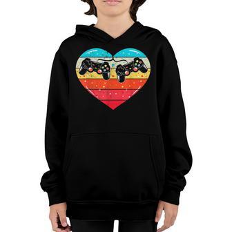Heart Video Gamer Controller Mens Valentines Day Boys Youth Hoodie - Thegiftio UK