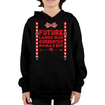 Hearts Bow Tie & Suspenders Valentines Day Boys Toddler Kids Youth Hoodie - Thegiftio UK