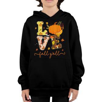 Hello Fall Pumpkin Love Fall Yall Fall Leaves Women Girls Youth Hoodie - Thegiftio UK