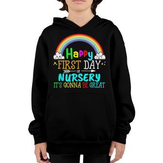 Hello Nursery Nursery Here I Come 1St Day Back To School Youth Hoodie - Thegiftio UK
