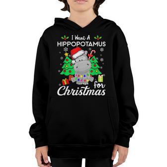 Hippo I Want A Hippopotamus For Christmas Kid Women Youth Hoodie - Thegiftio UK