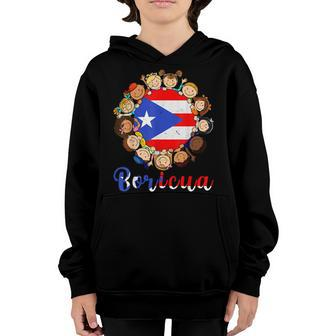 Hispanic Heritage Month Puerto Rican Flag Boricua Kids Youth Hoodie - Thegiftio UK