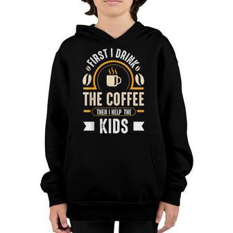 Homeschool Mom Drink Coffee Help Kids Homeschooling Mother Youth Hoodie - Thegiftio UK