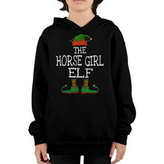 Horse Girl Elf Family Matching Funny Christmas Gifts Girls Youth Hoodie - Thegiftio UK