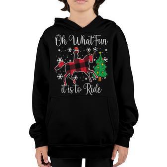 Horse Oh What Fun It Is To Ride Christmas Xmas Girls Women Youth Hoodie - Thegiftio UK