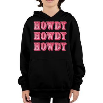 Howdy Cowgirl Retro Vintage Country Western Yeehaw Cowgirl Youth Hoodie - Thegiftio UK