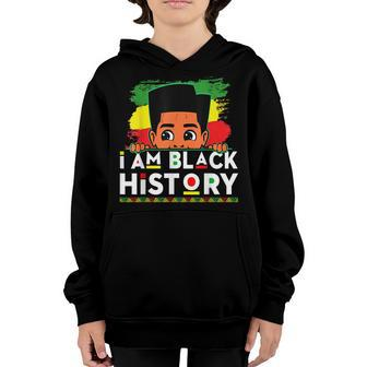 I Am Black History For Kids Boys Black History Month V2 Youth Hoodie - Seseable