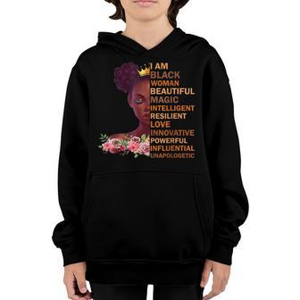 I Am Black Woman Black History Month Educated Black Girl V4 Youth Hoodie - Thegiftio UK
