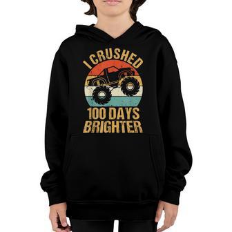 I Crushed 100 Days Brighter Monster Truck Kids Boys Youth Hoodie - Thegiftio UK