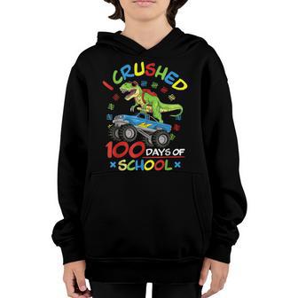 I Crushed 100 Days Of School 100Th Day Of School Boys Girls V2 Youth Hoodie - Thegiftio UK