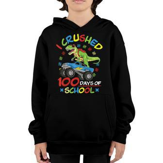 I Crushed 100 Days Of School 100Th Day Of School Boys Girls Youth Hoodie - Seseable