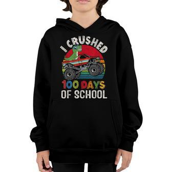 I Crushed 100 Days Of School Monster Truck For Boys V4 Youth Hoodie - Seseable