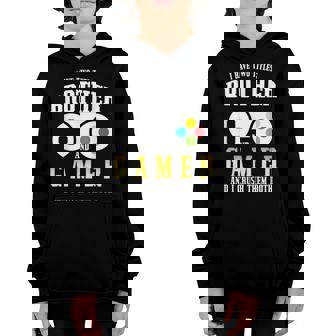 I Have Two Titles Brother And Gamer Funny Gamer Vintage Youth Hoodie - Seseable
