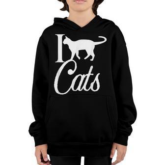 I Love Cats Dad Father Men Kitty Papa Christmas Girl Meow V2 Youth Hoodie - Thegiftio UK