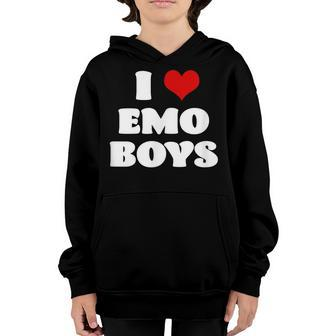 I Love Emo Boys I Heart Emo Boys Youth Hoodie | Mazezy