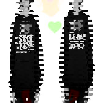 I Love Irish Boys Funny St Patricks Day Heart Shamrock Youth Hoodie - Thegiftio