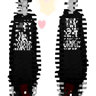 I Love My Great Grandkids Family Love Grandma Grandpa Youth Hoodie - Thegiftio