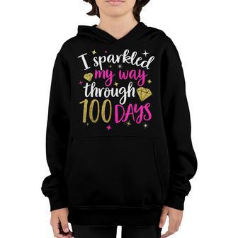 I Sparkling My Way Through 100 Days Of School Toddler Girls Youth Hoodie - Thegiftio UK