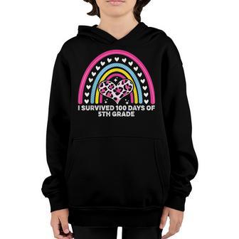 I Survived 100 Days Of 5Th Grade Teacher School Youth Hoodie - Thegiftio UK