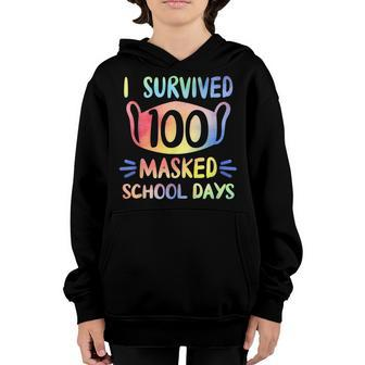 I Survived 100 Masked School Days 100Th Day Of School V2 Youth Hoodie - Seseable