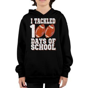 I Tackled 100 Day Of School Football Boy 100Th Day School V2 Youth Hoodie - Thegiftio UK