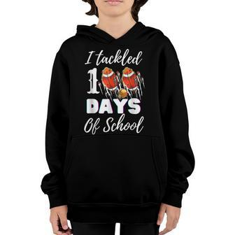 I Tackled 100 Day Of School Football Boy 100Th Day School V2 Youth Hoodie - Seseable