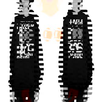 I Tackled 100 Days Of School Football 100Th Day Gifts Boys Youth Hoodie - Thegiftio