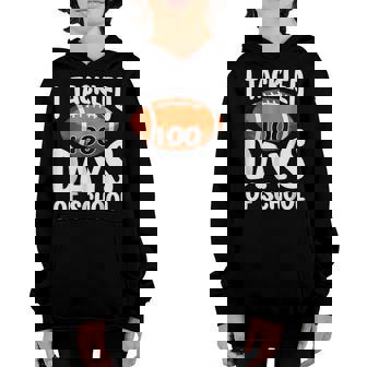 I Tackled 100 Days Of School Football 100Th Day Gifts V6 Youth Hoodie - Thegiftio