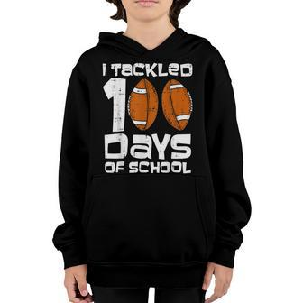 I Tackled 100 Days Of School Football 100Th Day Smarter Boys Youth Hoodie - Thegiftio UK