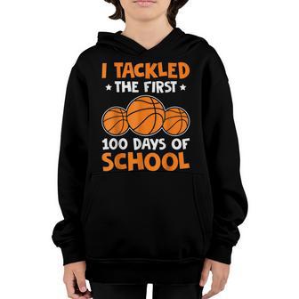 I Tackled The First 100 Days Of School Youth Hoodie - Thegiftio UK