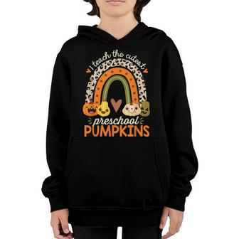 I Teach The Cutest Preschool Pumpkin Halloween Prek Teacher Youth Hoodie - Thegiftio UK