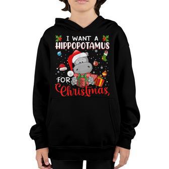 I Want A Hippopotamus For Christmas Hippo Xmas For Kid Women Youth Hoodie - Thegiftio UK