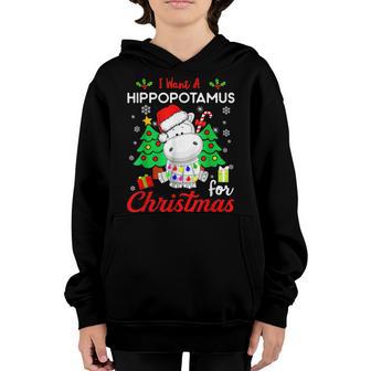 I Want A Hippopotamus For Christmas Xmas Hippo For Kid V5 Youth Hoodie - Thegiftio UK