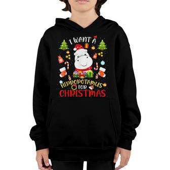 I Want A Hippopotamus For Christmas Xmas Hippo For Kid V6 Youth Hoodie - Thegiftio UK