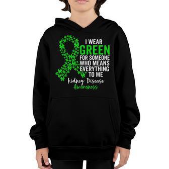 I Wear Green For Kidney Disease Awareness Support Squad Youth Hoodie - Thegiftio UK