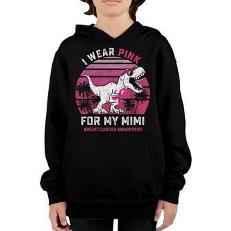 I Wear Pink For My Mimi T Rex Dinosaur Ribbon Toddler Kid Youth Hoodie - Thegiftio UK