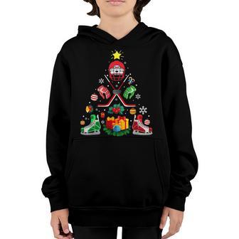 Ice Hockey Christmas Ornament Tree Funny Xmas Gift Boys Youth Hoodie - Thegiftio UK