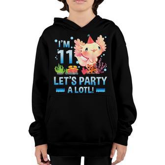 Im 11 Lets Party A Lotl Cute Axolotl Lover For Boys Kids Youth Hoodie - Thegiftio UK