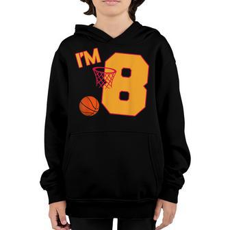 Im 8 Year Old Basketball Player 8Th Birthday Party Boy Youth Hoodie - Thegiftio UK