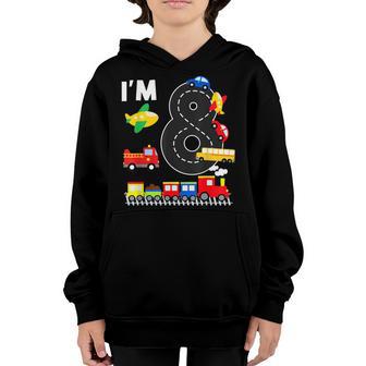 Im 8 Years Old Locomotive Train 8Th Birthday Kids Toddler Youth Hoodie - Thegiftio UK