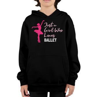Im Just A Girl Who Loves Ballet Cute Ballet Recital Youth Hoodie - Thegiftio UK