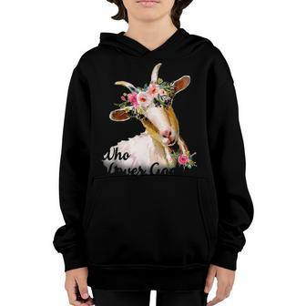 Im Just A Girl Who Loves Goats Goat Lover Youth Hoodie - Seseable