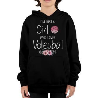 Im Just A Girl Who Loves Volleyball Youth Hoodie - Thegiftio UK